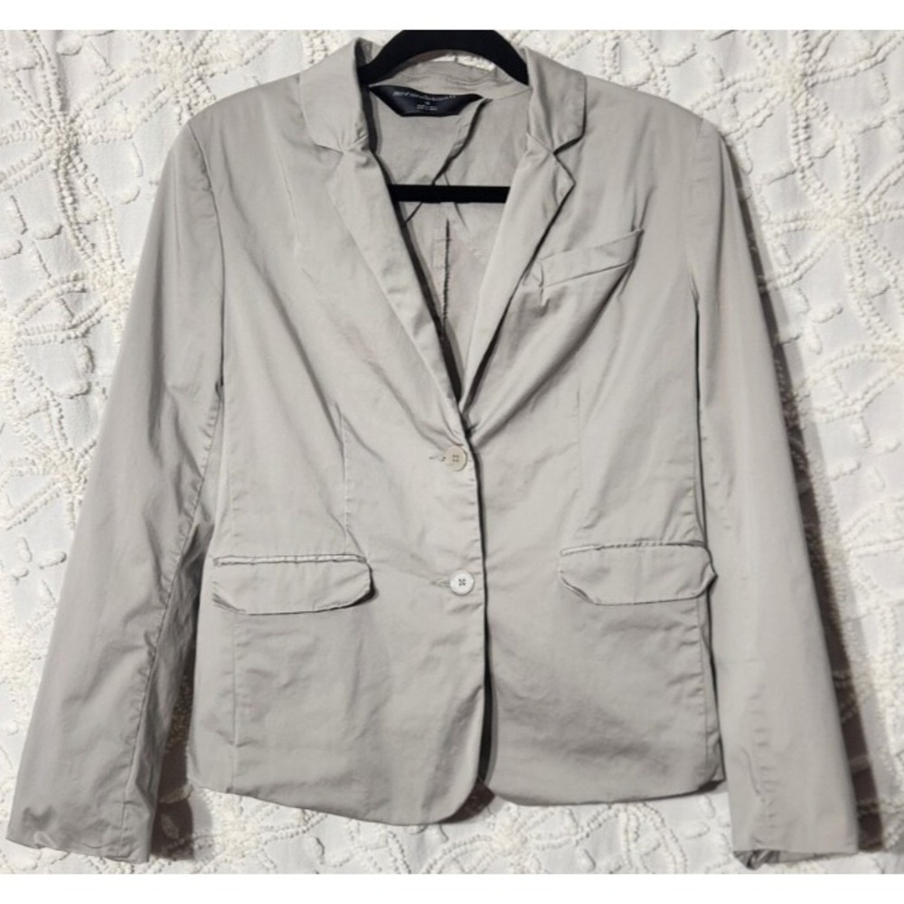 Norma Kamali Blazer Women 10 Light Grey Cotton‎ Jacket Officecore Dressy Capsule